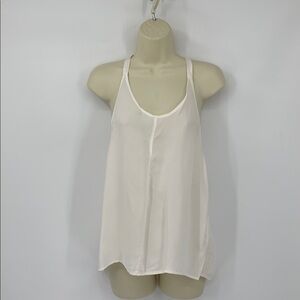 Humanoid Dacio tank shirt blouse white cream racerback tan sleeveless new XS